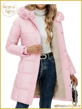 Women's Long Winter Down Coat Fleece Lined Puffer Jacket Hooded